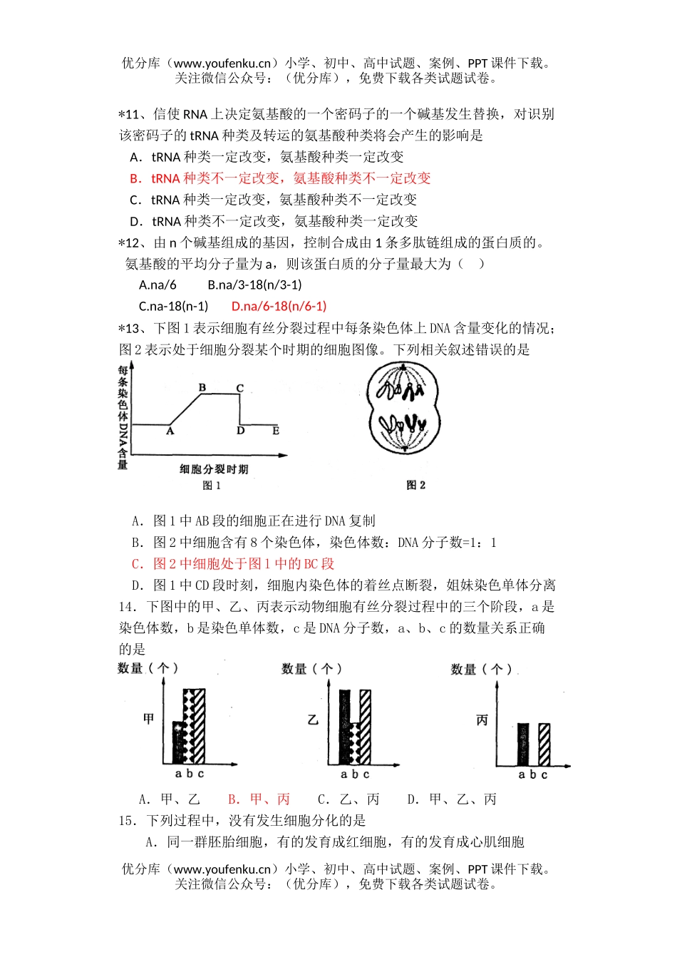 高中三年级生物09届上学期练习卷1试卷_第3页