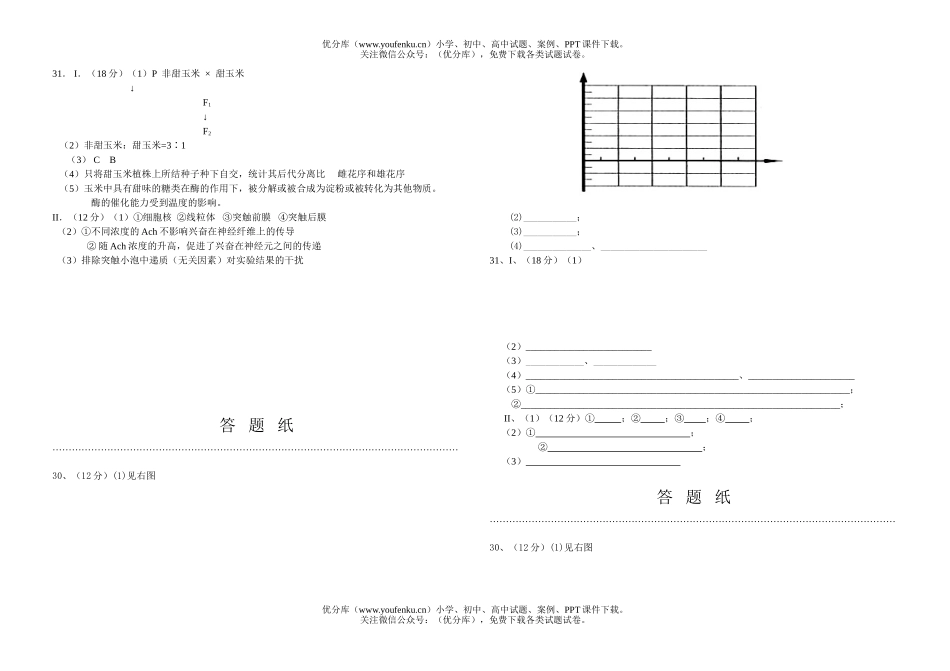 高中三年级生物08届理综月考试卷_第2页