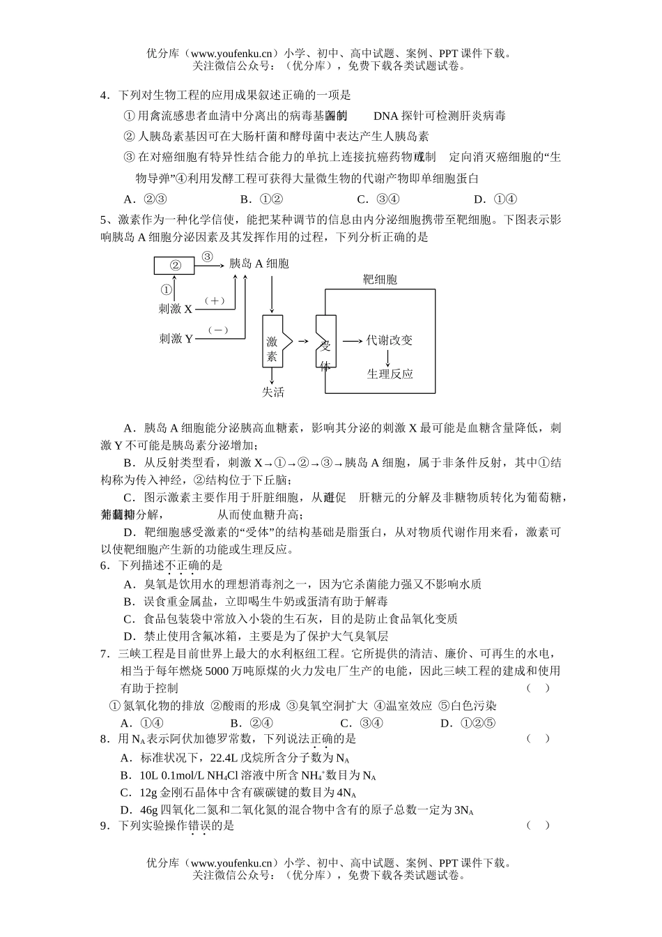 高中三年级生物08届理综合测试周考试卷_第2页