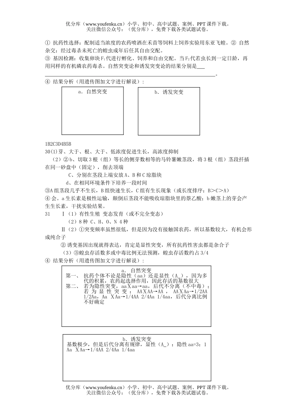 高中三年级生物08年新高考理科综合部分押题试卷_第3页