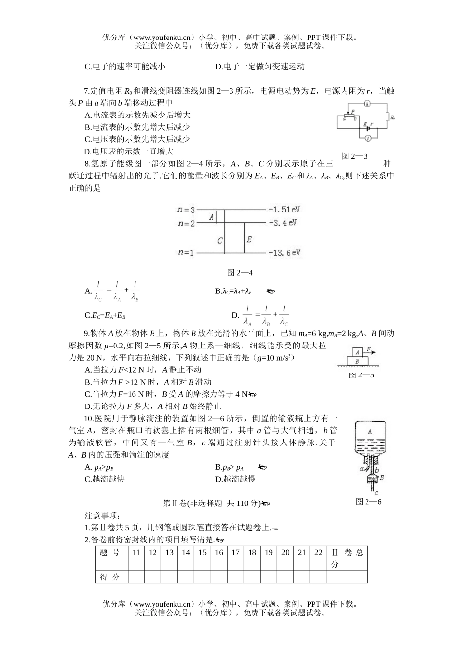 高考物理年MAM高考仿真(二)试卷_第2页