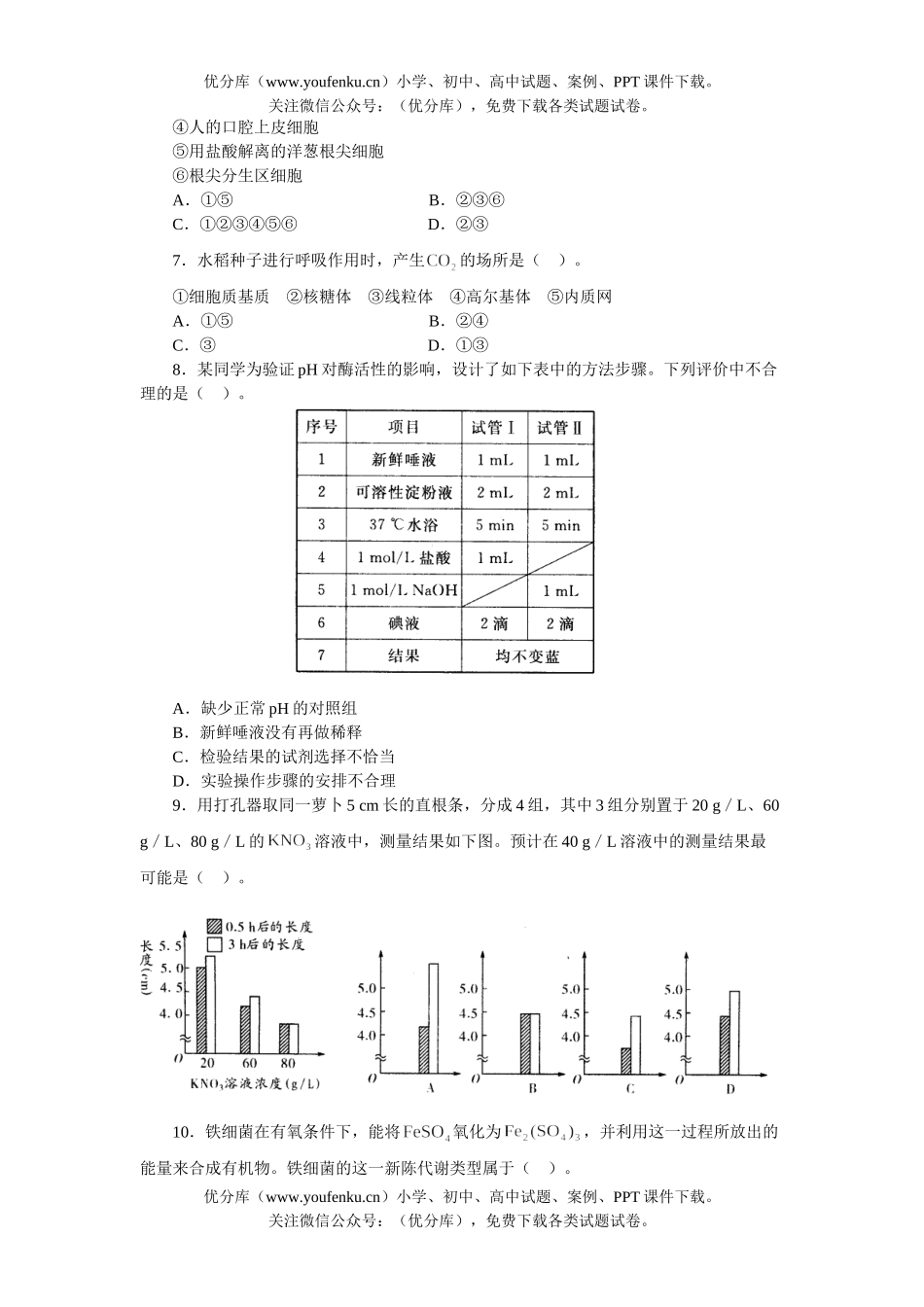 高中三年级生物高考精品模拟3试卷_第2页