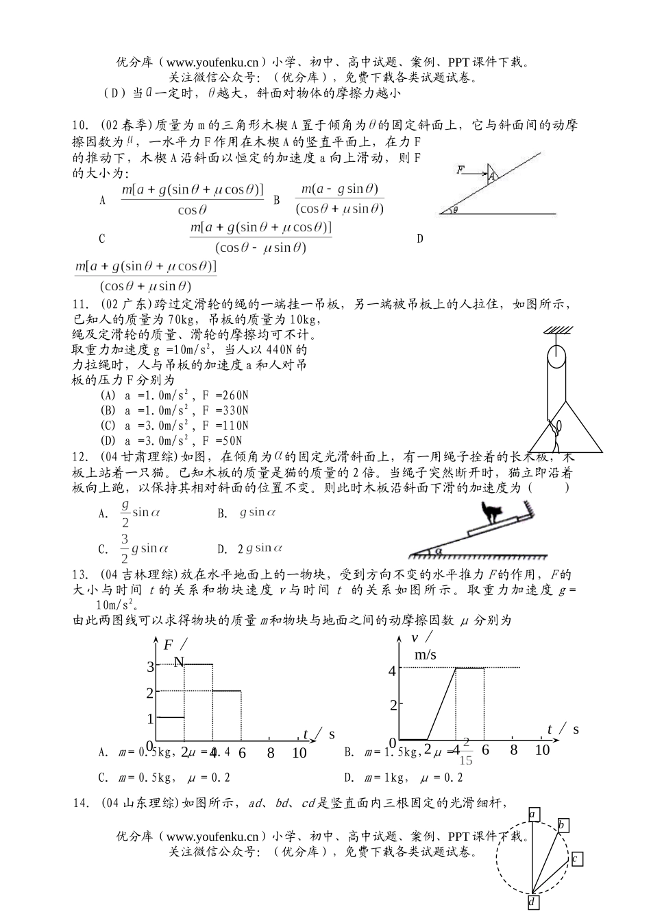 高考物理牛顿定律高考汇编试卷_第2页