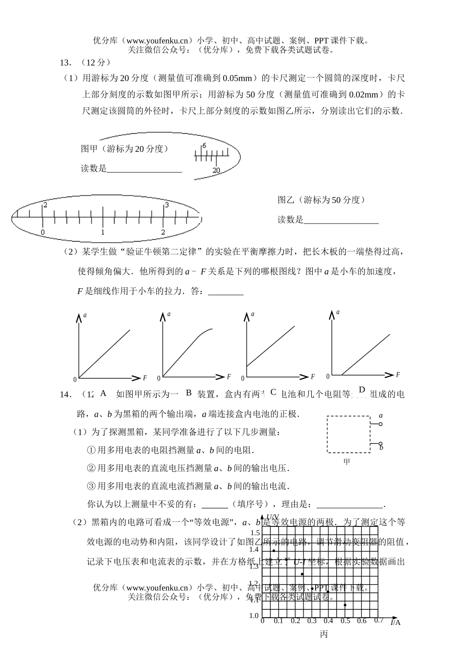 高考物理高考招生模拟考试卷_第3页