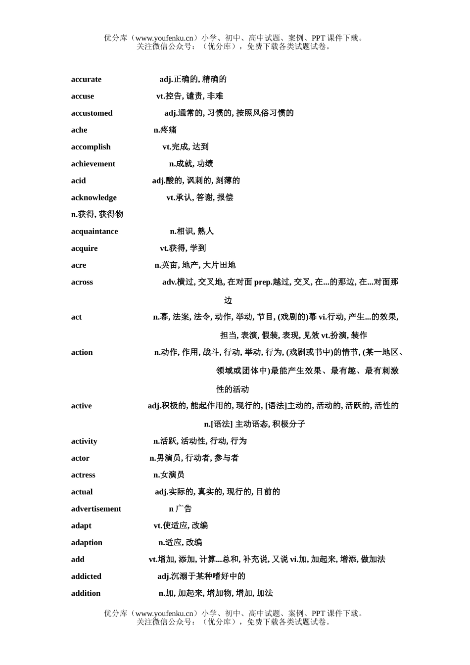 高考英语词汇练习试卷_第1页
