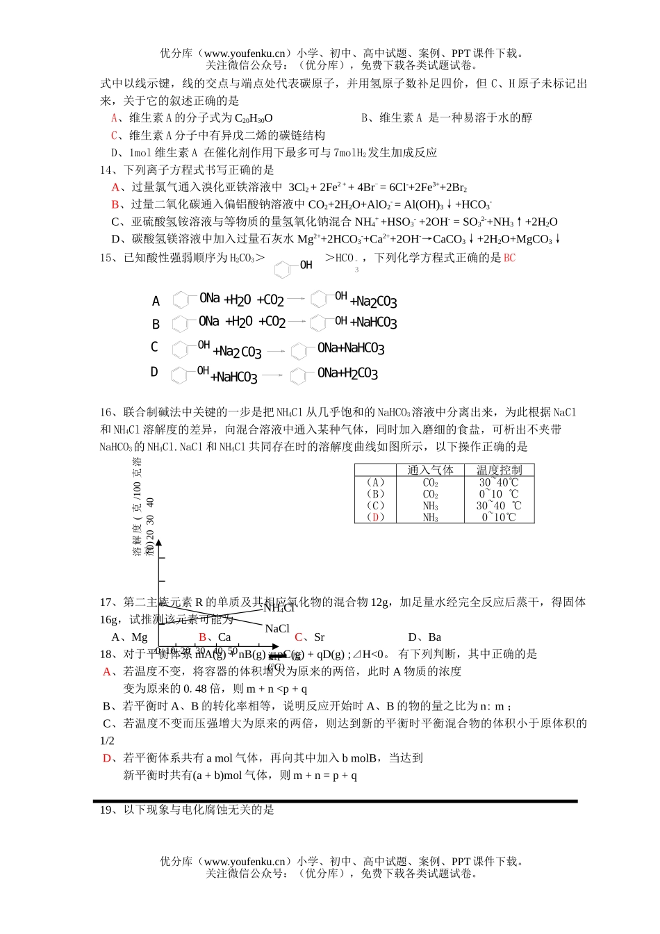 高考化学高考选择题强化训练(18)试卷_第2页