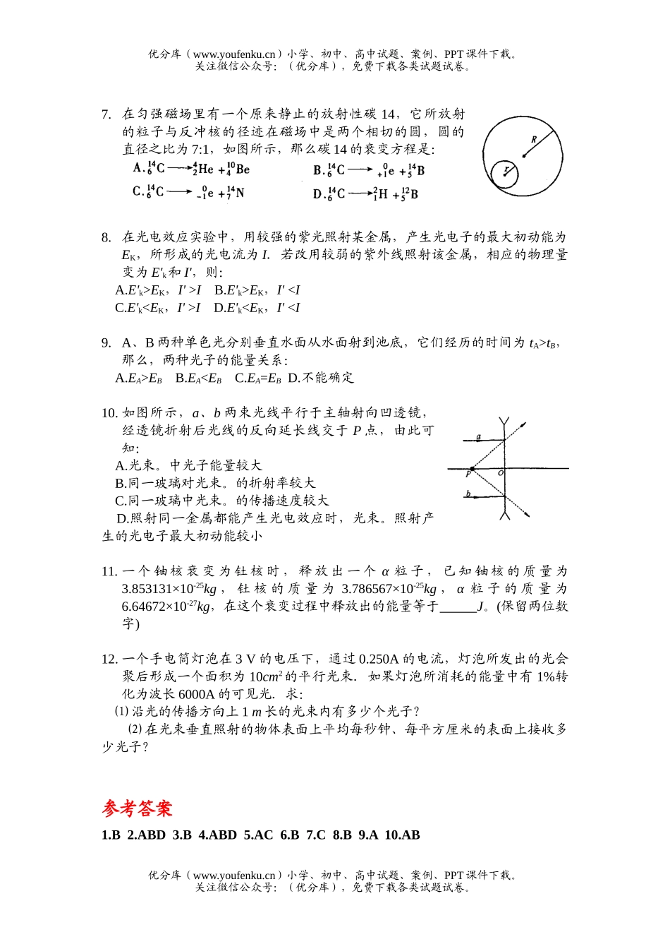 高考物理高考近代创新题试卷_第2页