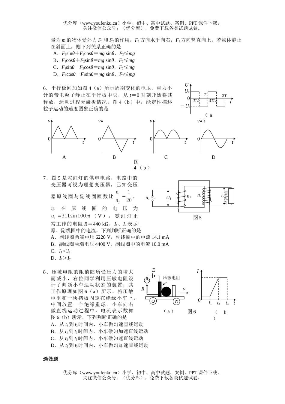 高考物理高考全国统一考试2试卷_第1页