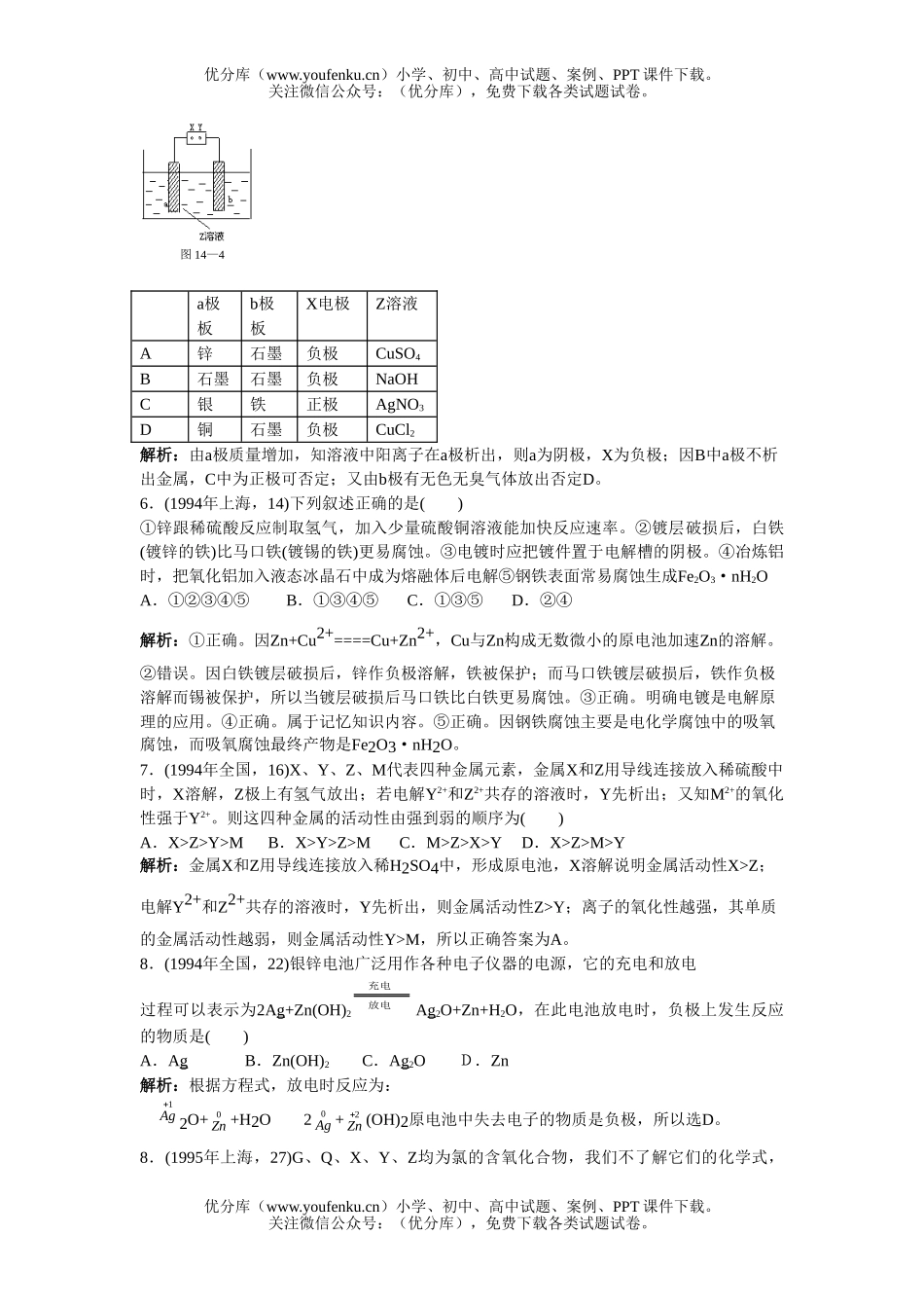 高考化学电高考题汇编试卷_第2页