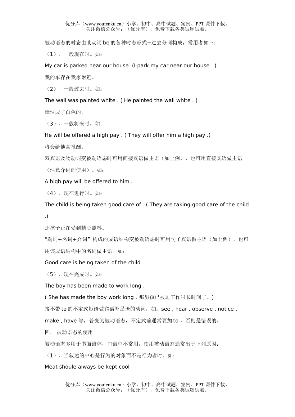 高考英语高考科动词被动语态资料试卷_第2页