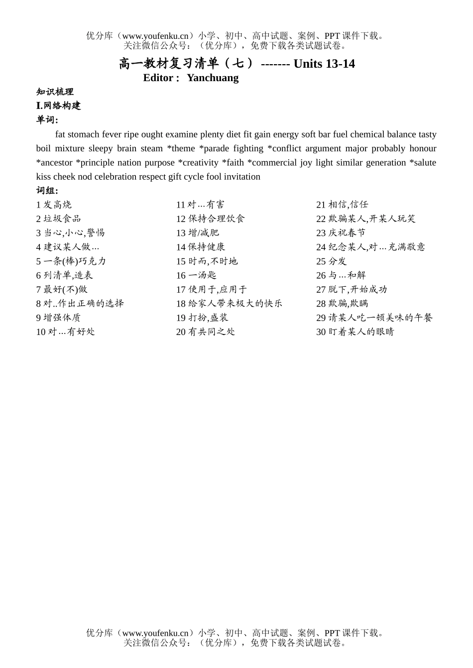 高考英语高考第一轮复习练习7试卷_第1页