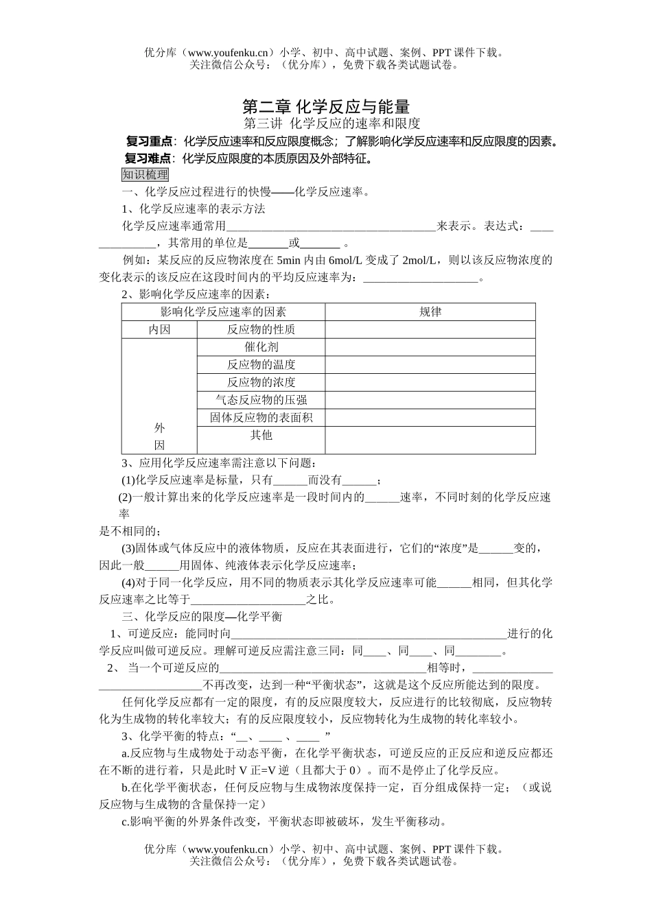 高考化学08高考反应速率与限度测试卷_第1页