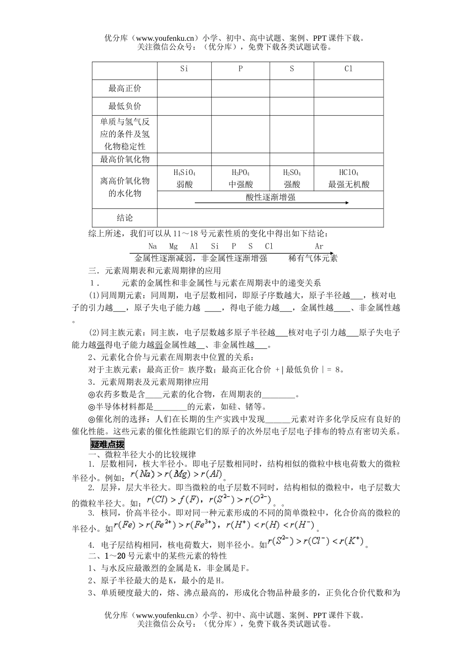 高考化学08高考元素周期律测试卷_第2页