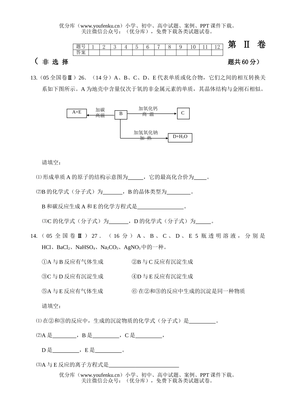 高考化学高考复习单元测试(7)—碳族元素 无机非金属材料试卷_第3页