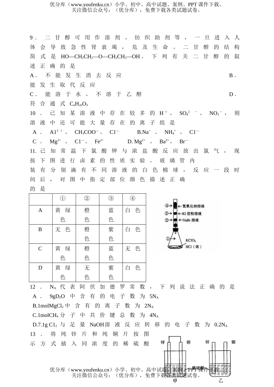 高考化学2006高考上海试卷_第3页