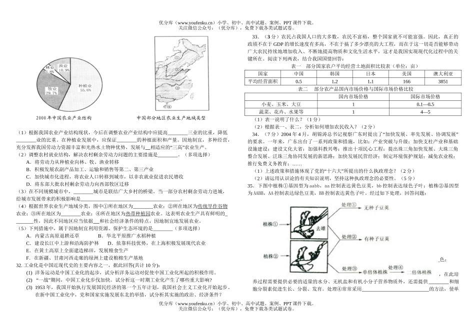高考化学东莞中学高考综合能力测试3试卷_第3页