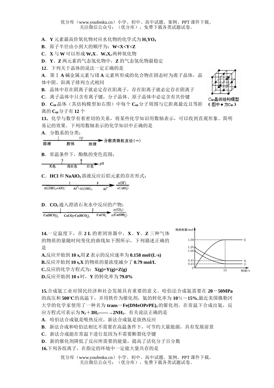 高考化学高考选择题专项训练4试卷_第2页
