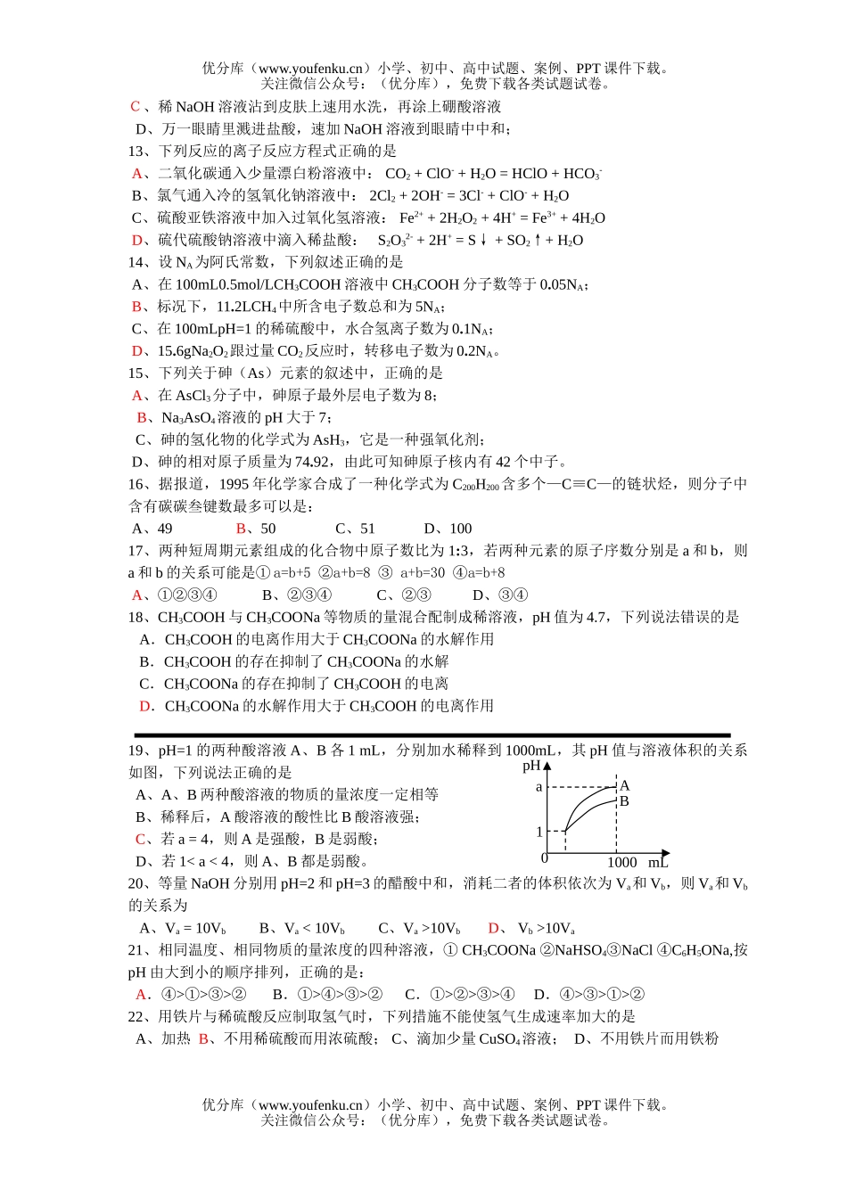 高考化学高考选择题强化训练8试卷_第2页
