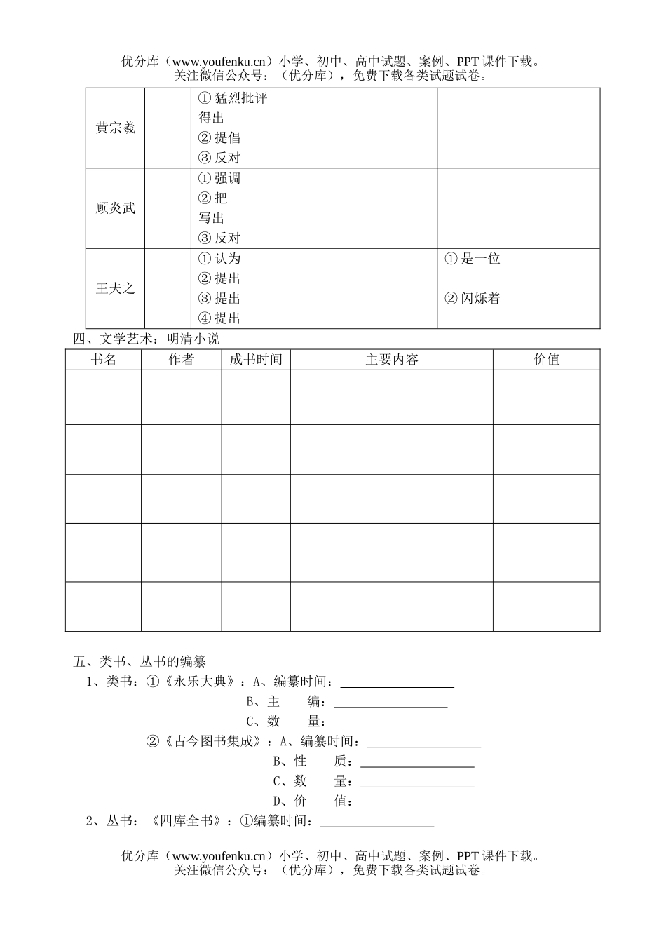高考历史高考明清时期的文化测试卷_第2页