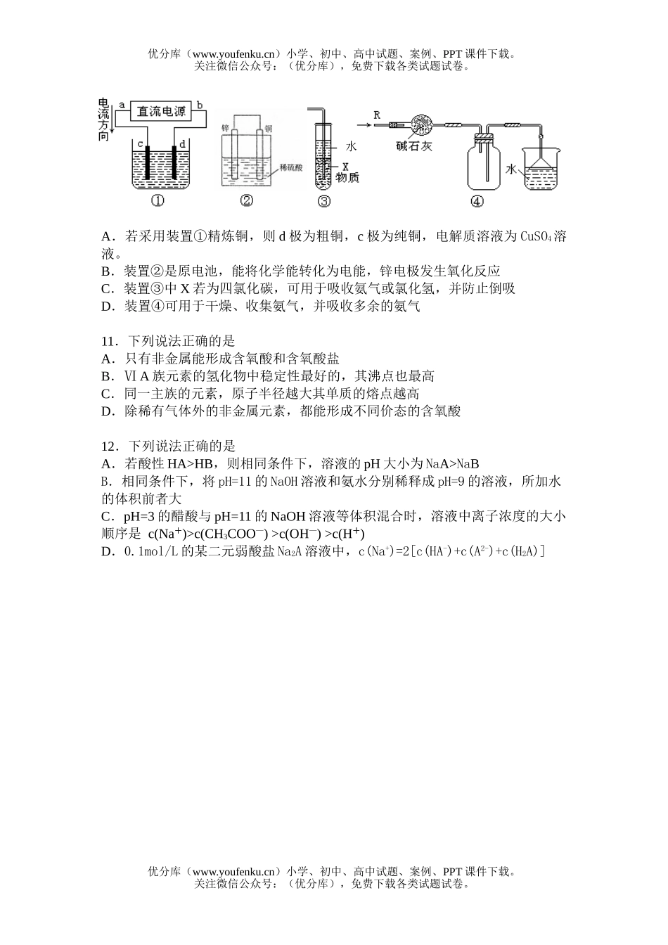 高考化学高考二模理综部分试卷_第1页