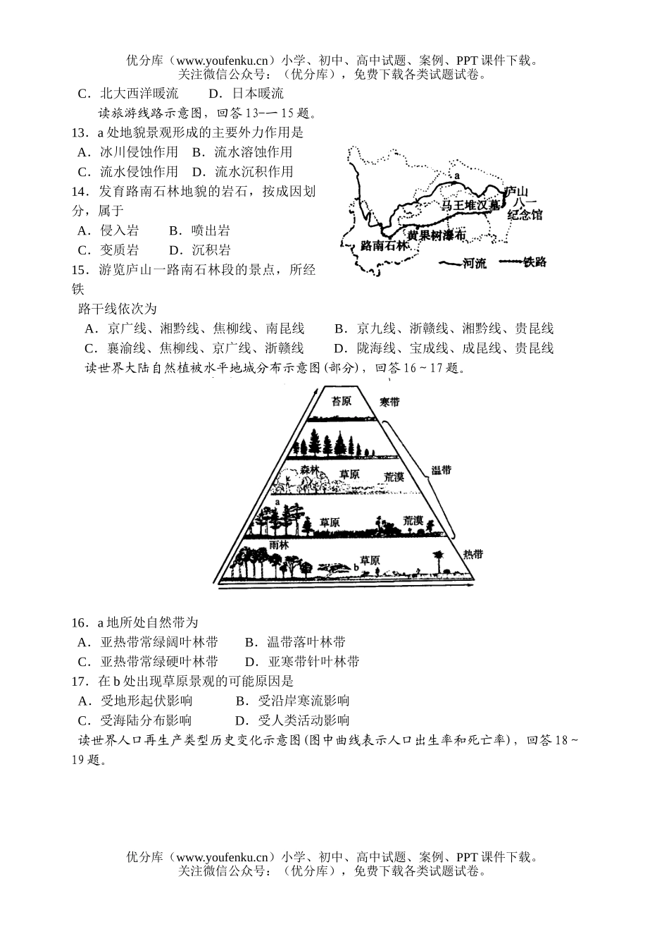 高考地理高考选择题专项训练6试卷_第3页