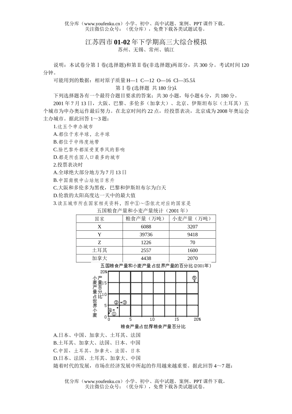 高考历史大综合模拟2试卷_第1页