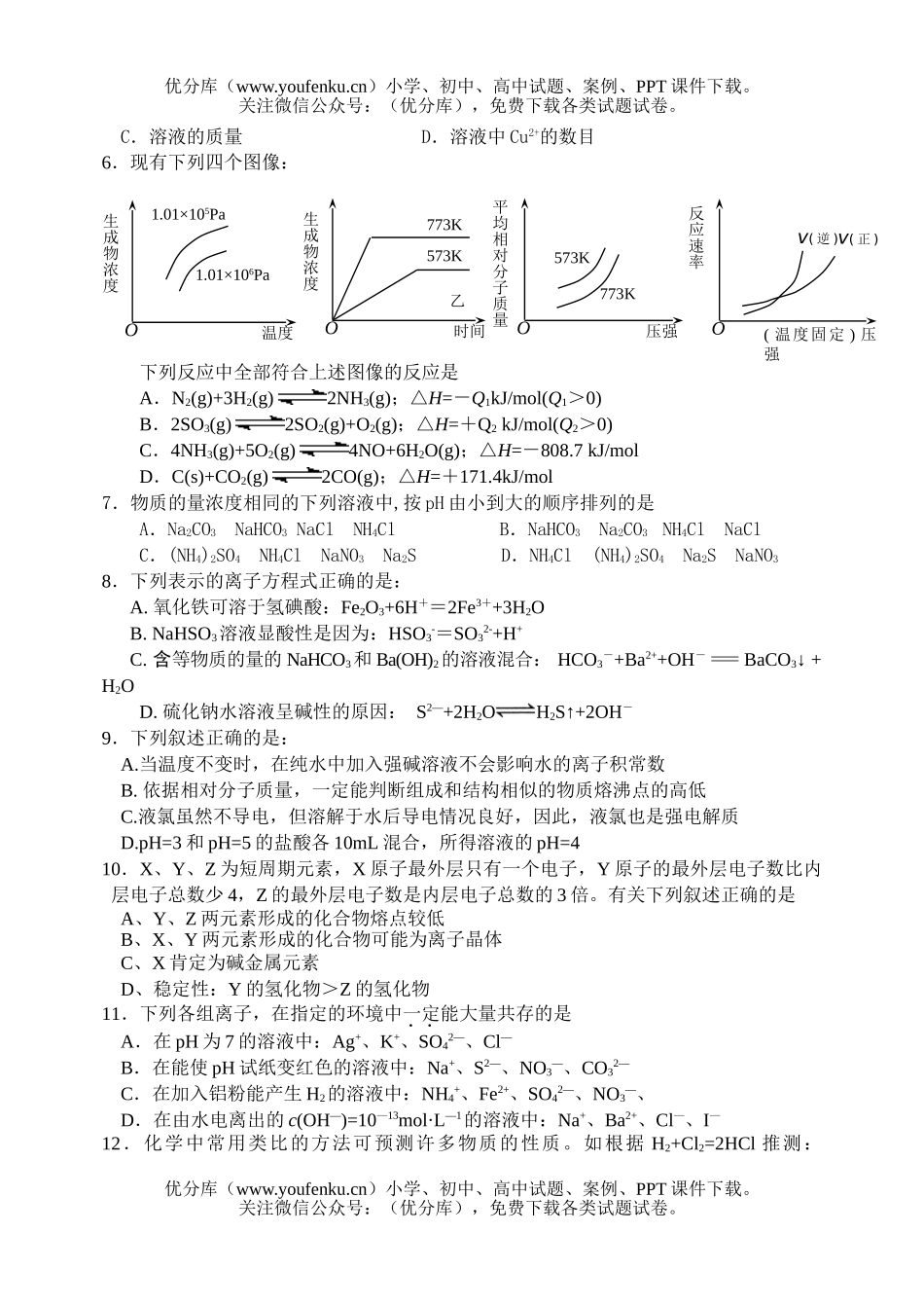 高考化学高考第七次周考试卷_第2页