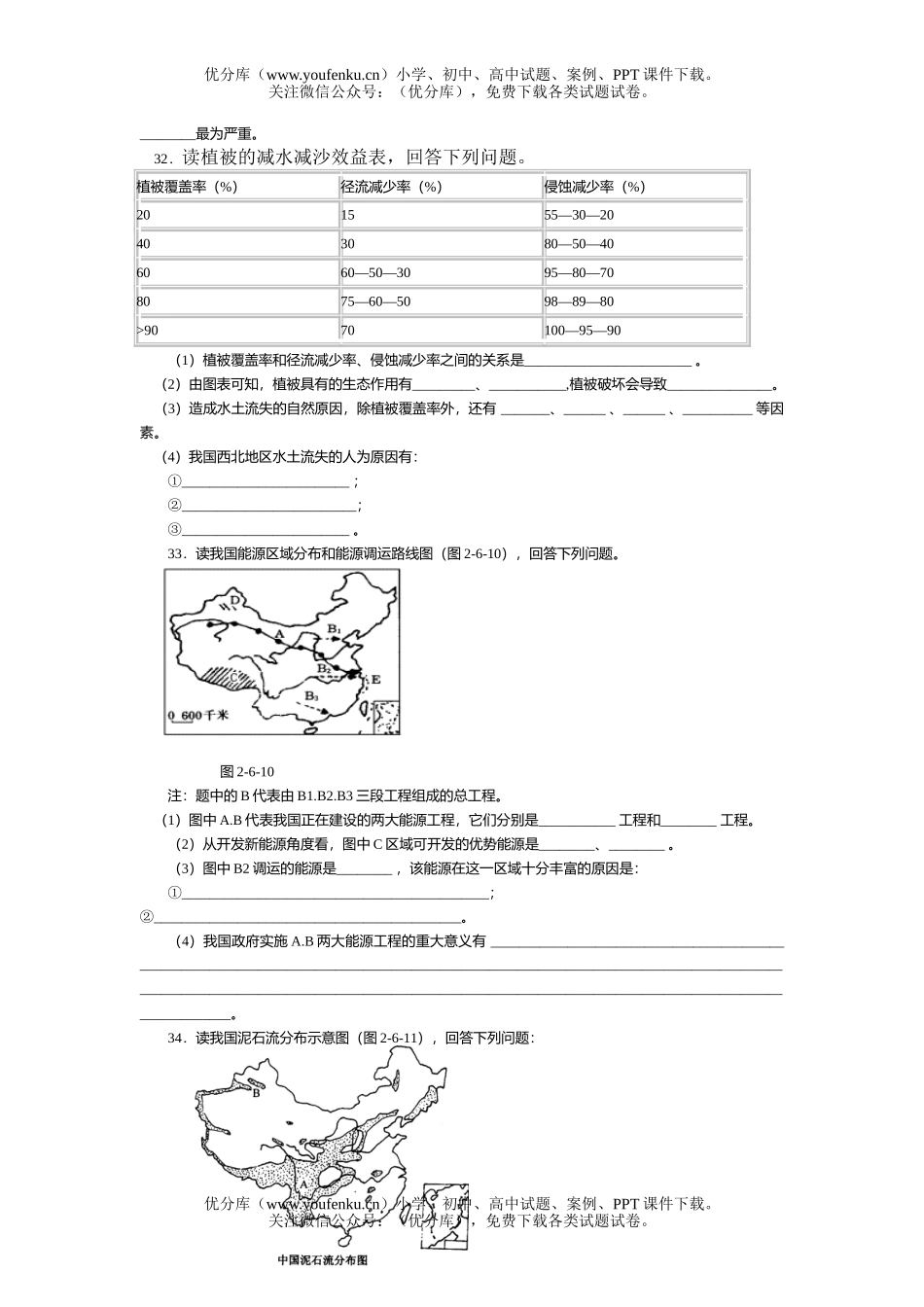 高考地理高考考点6  自然资源与自然灾害试卷_第3页