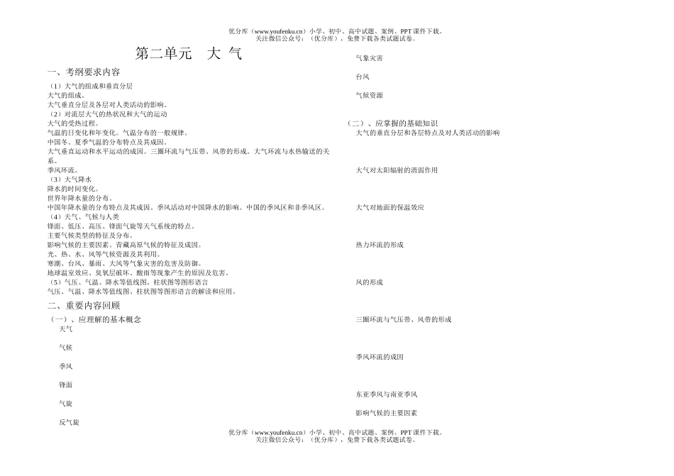高考地理高考大气复习练习试卷_第1页