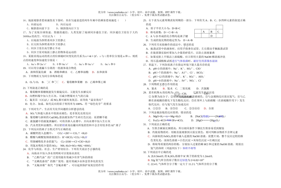 高中综合理综基础15周综合测试卷_第2页