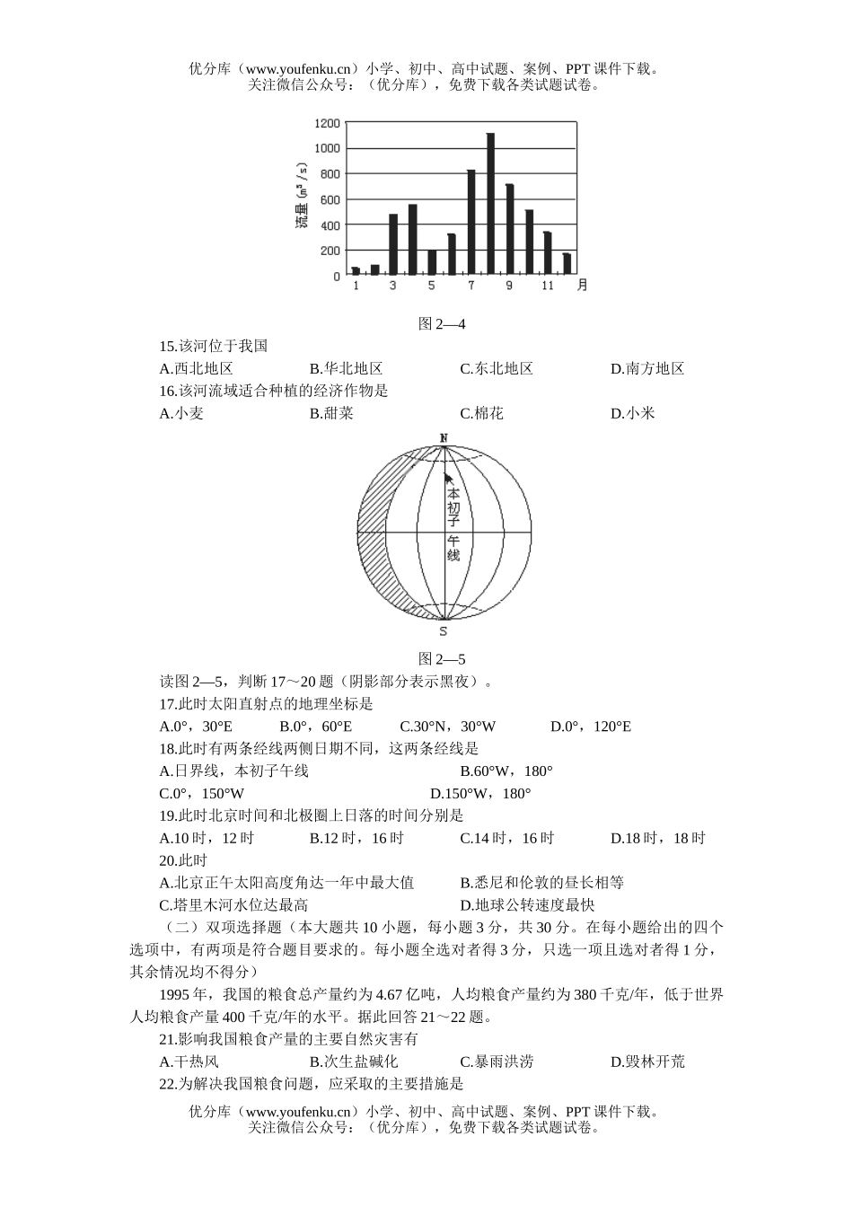 高考地理高考仿真(五)试卷_第3页