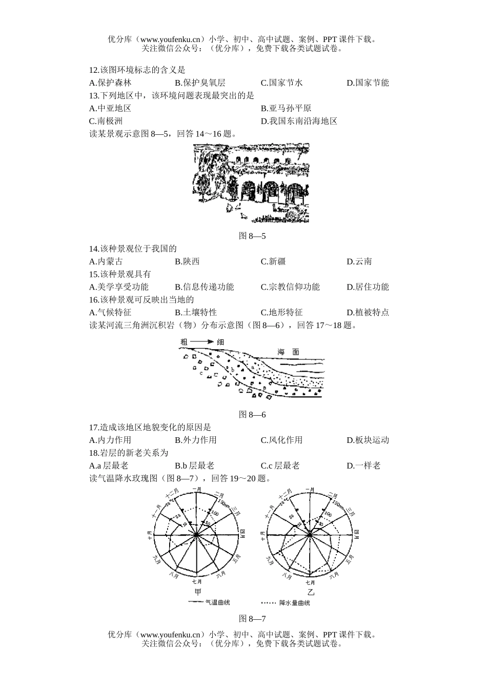 高考地理高考仿真(八)试卷_第3页
