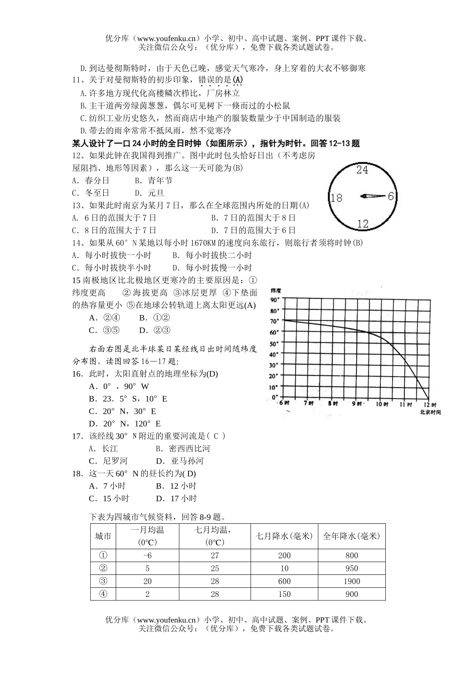 高考地理高考模拟试卷_第3页