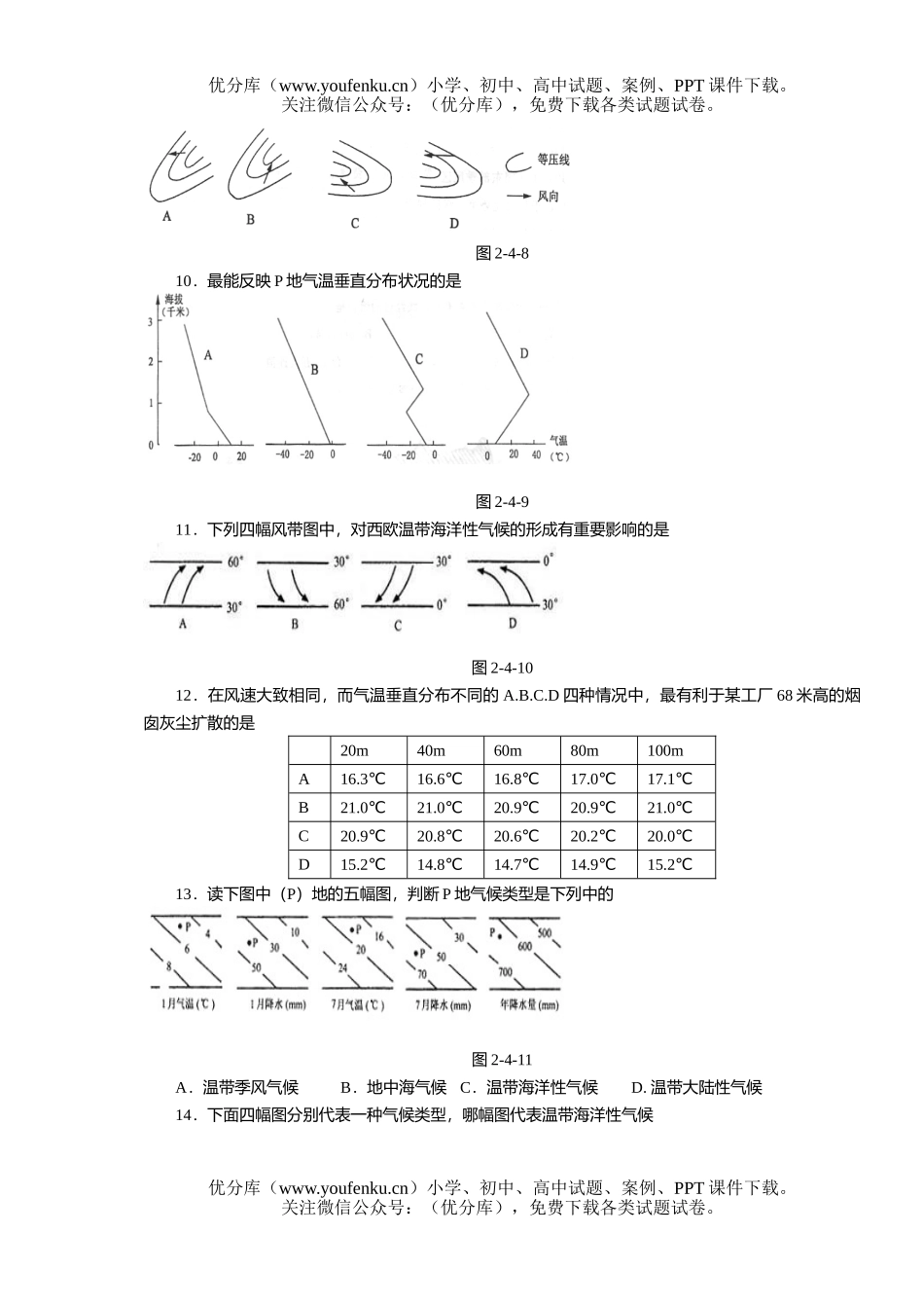 高考地理高考考点4  大气环境试卷_第2页