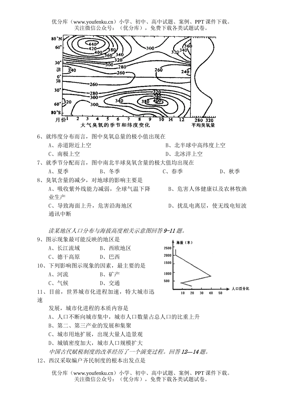 文科综合文科综合第一次月考试卷_第2页