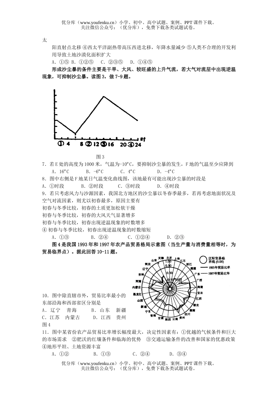 文科综合文科综合能力测试模拟试卷_第1页