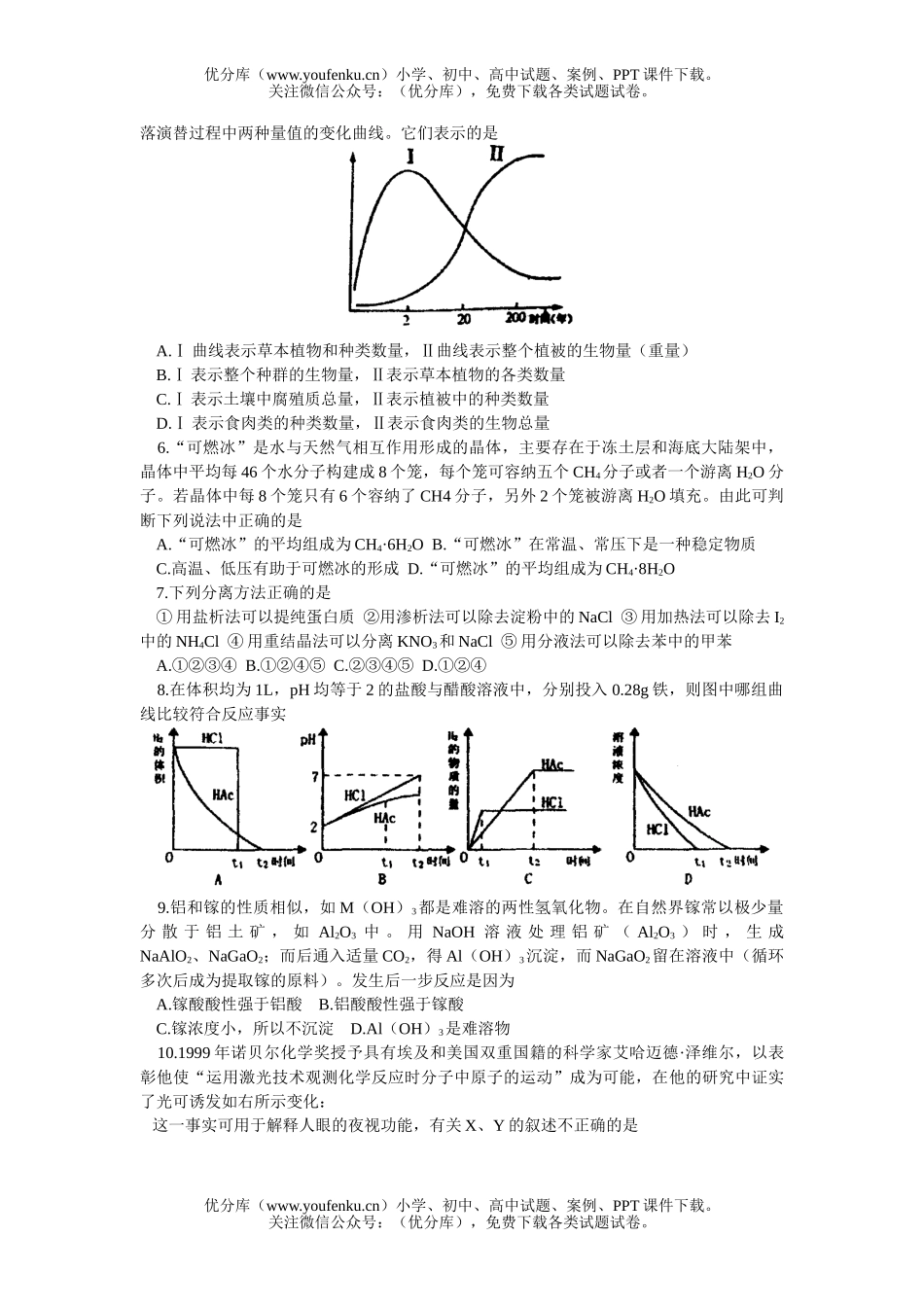 理科综合湖南省部分重点中XXX考理科综合试卷_第2页