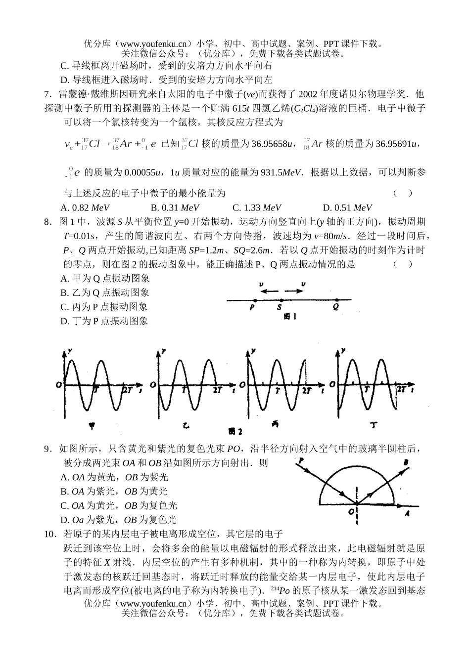 理科综合全国普通高等学校招生全国统一考试江苏试卷_第2页