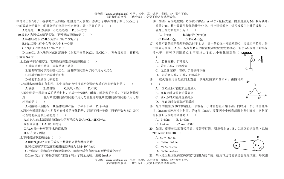 理科综合理科综合能力测试第二套试卷_第2页