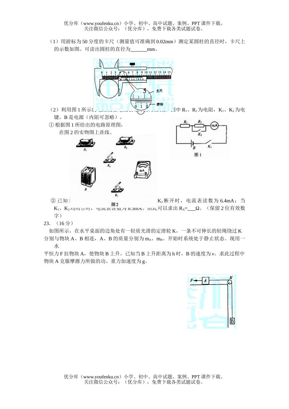 理科综合全国高考理科综合能力测试卷_第3页