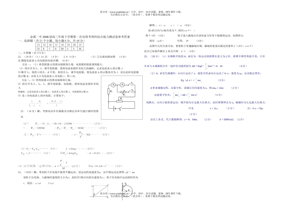 理科综合08届高理科综合下学期第一次双周考试卷_第3页