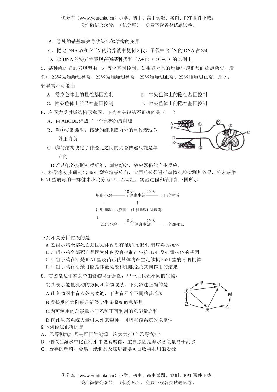 理科综合考前诊断性测试卷_第2页
