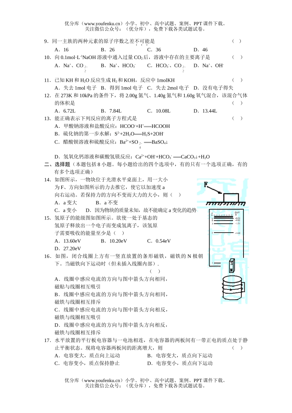 理科综合理科综合第一轮复习综合能力测试卷_第2页