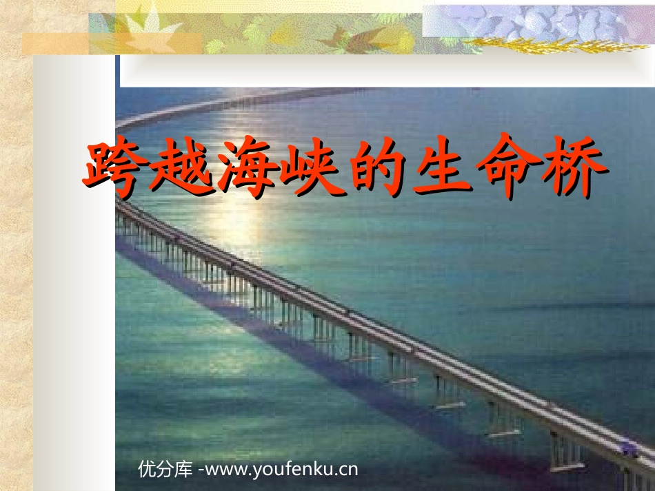 《跨越海峡的生命桥》PPT课件[部编版四年级语文上册]_第1页