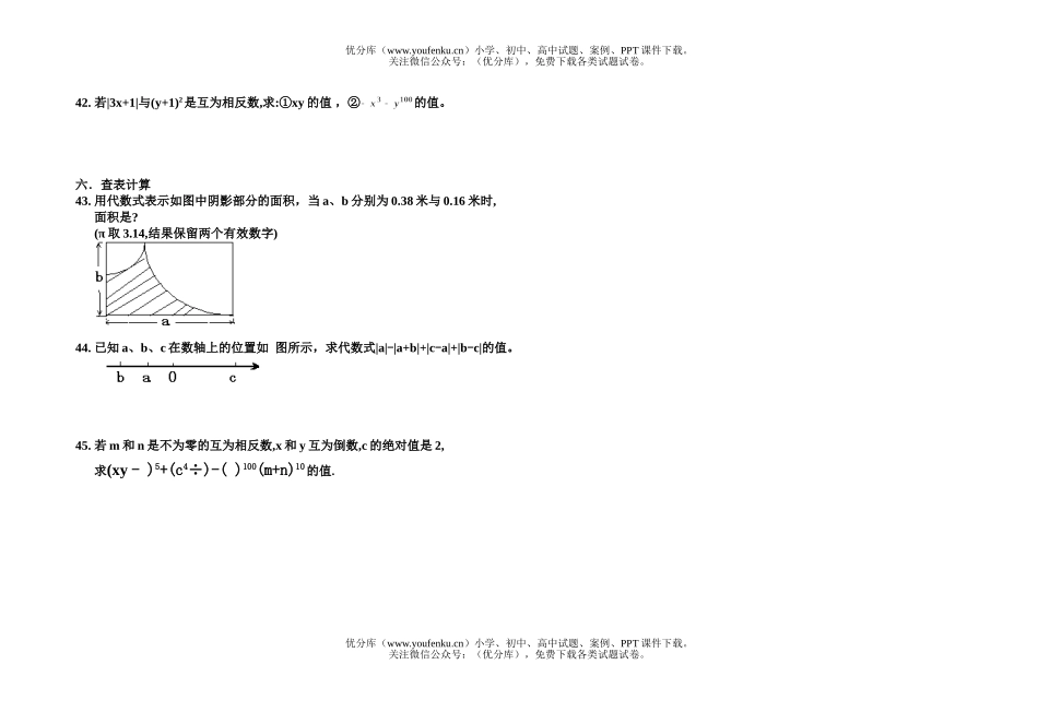 初中七年级数学有理数的混合运算 、近似数练习试卷_第2页