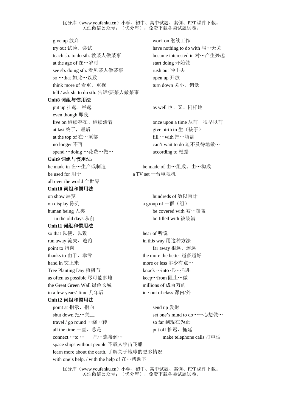 初中七年级英语下册复习训练题试卷_第2页