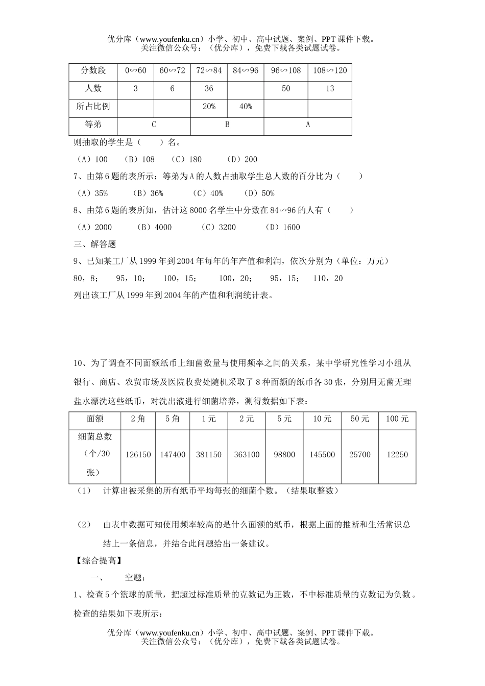 初中七年级数学浙教版上册同步练习6.2试卷_第2页