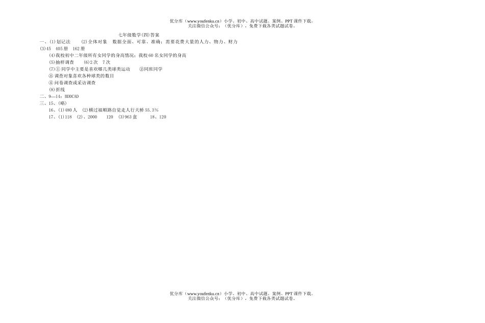 初中七年级数学杨柳中学测(四)试卷_第2页