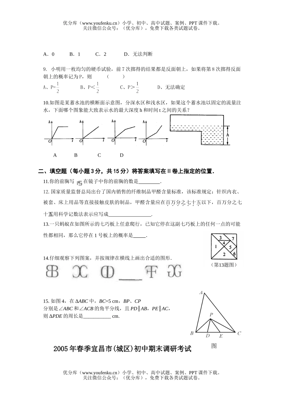 初中七年级数学下学期试卷_第2页