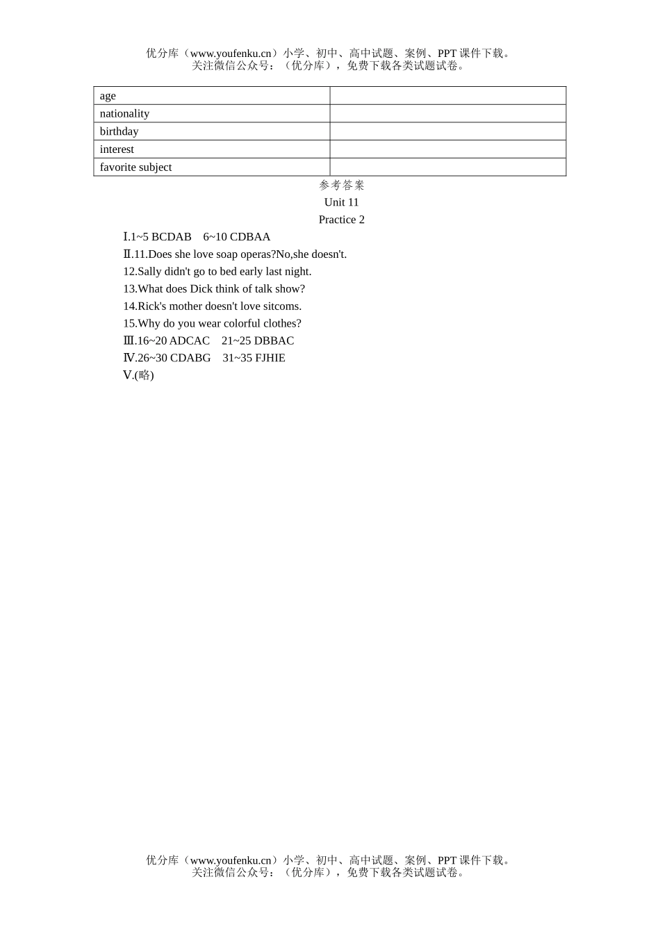 初中七年级英语牛津版练习习题2试卷_第2页